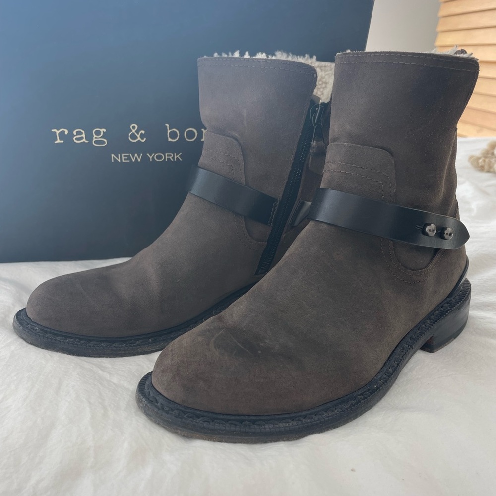 Rag & Bone Leather Boots with shearling lining size 37